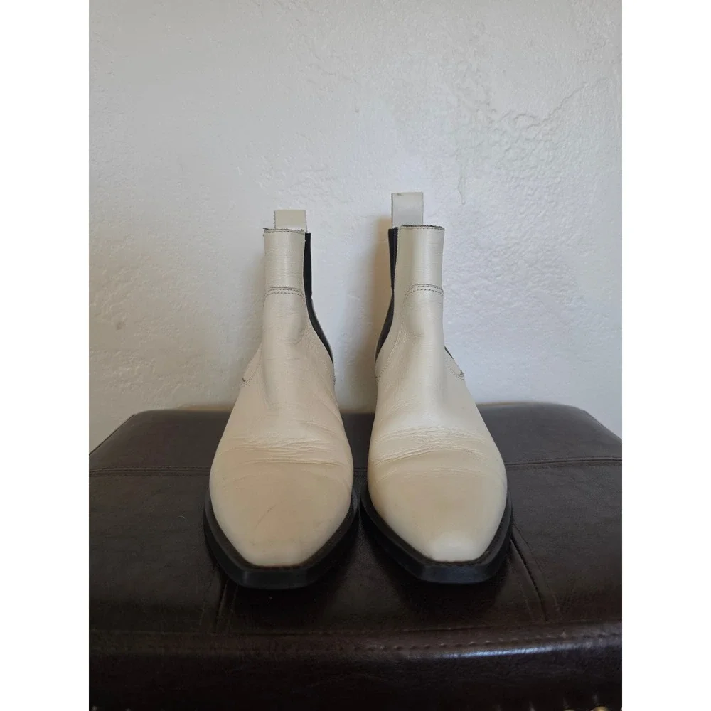 Everlane Bone Cream Italy Leather Western Festival Boho‎ Cottage Boots sz 7